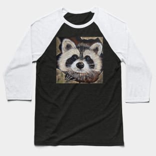 Raccoon Painting Baseball T-Shirt